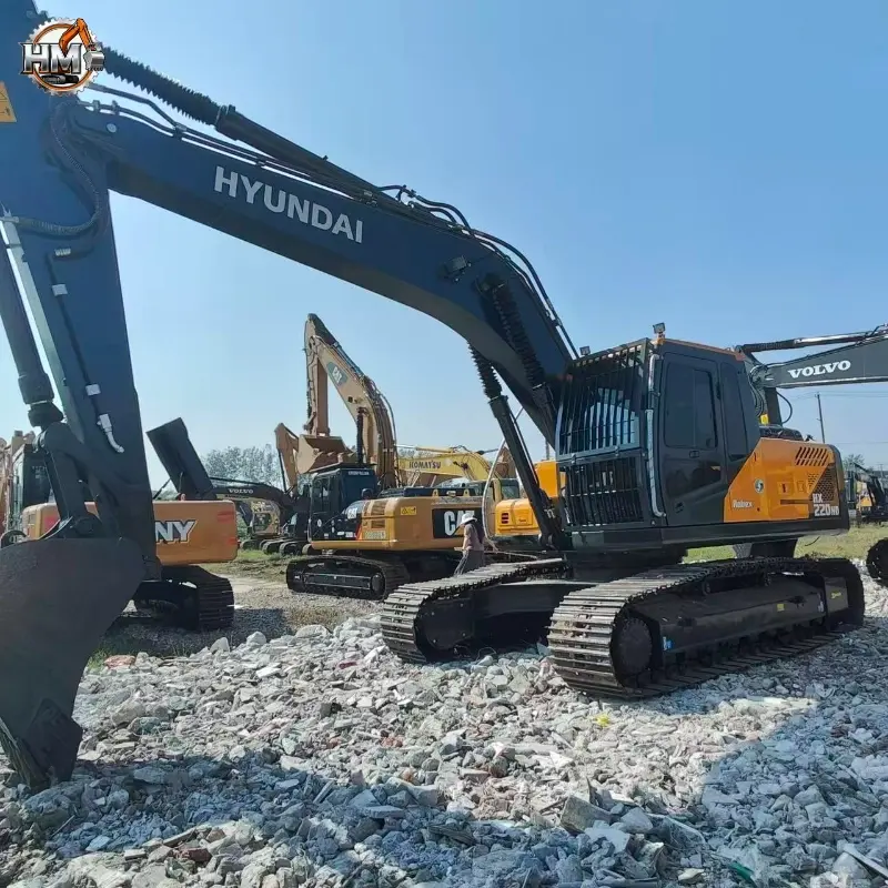High Quality Used Hyundai 220HD Hydraulic Crawler Excavator Construction Equipment For Sale